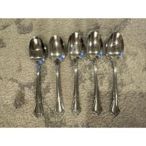 5 Oneida Arbor Rose Or True‎ Rose Stainless Tablespoons 1881 Rogers